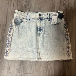 Embroidered Denim Mini Skirt